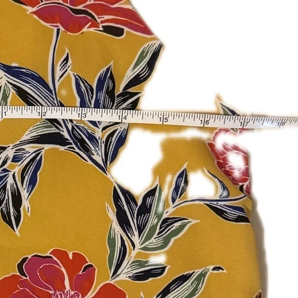 Perfectly Feminine Floral Halter Top in Yellow and Red - Picture 7 of 9